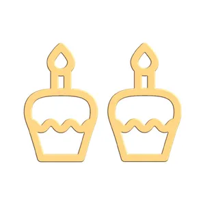 گوشواره طلا 18 عیار زنانه فرشته طرح کیک تولد WEL-000284