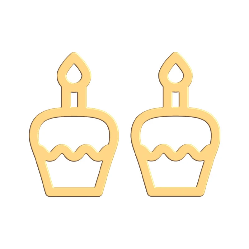 گوشواره طلا 18 عیار زنانه فرشته طرح کیک تولد WEL-000284