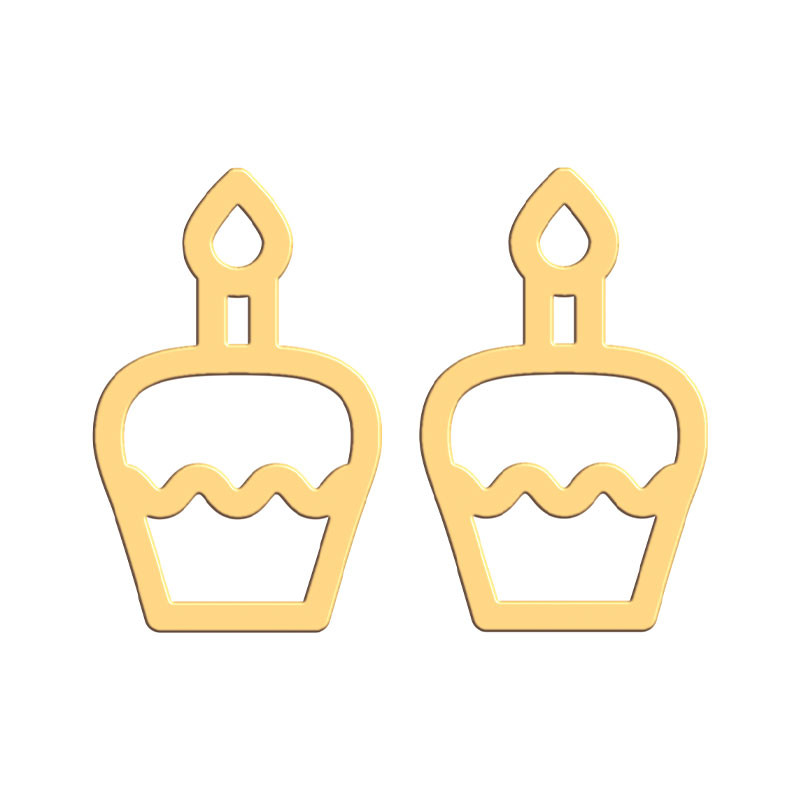 گوشواره طلا 18 عیار زنانه فرشته طرح کیک تولد WEL-000284 - 2