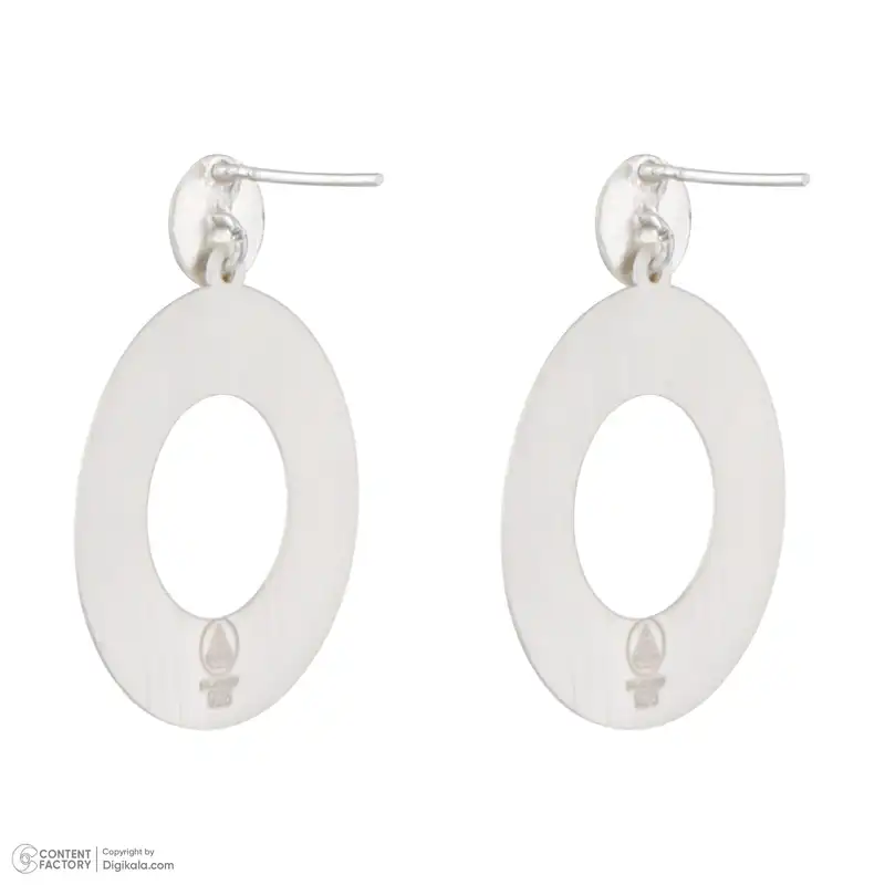 گوشواره نقره زنانه مدل لیزر کات شاین 04110