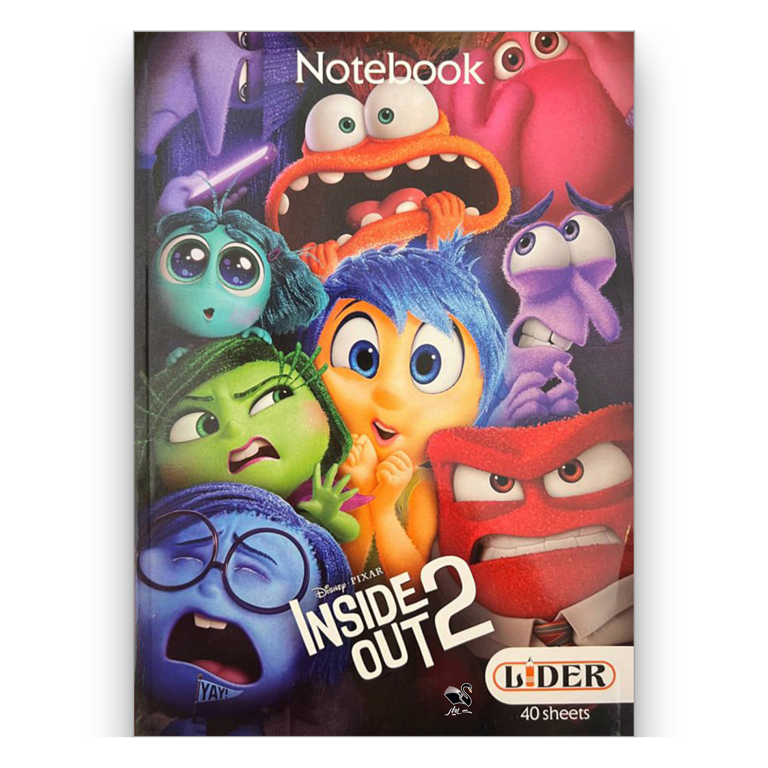 دفتر زبان 40 برگ لیدر مدل چهار خط طرح Inside out 2