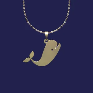 گردنبند طلا 18 عیار زنانه مدوپد مدل نهنگ کد T2-1-1015