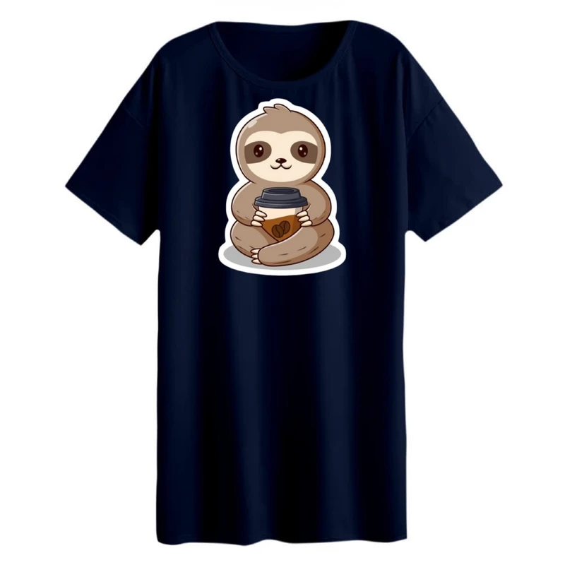 تی شرت لانگ زنانه مدل تنبل و قهوه  