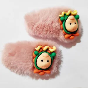 گیره مو مدل عروسک خز مجموعه 2 عددی