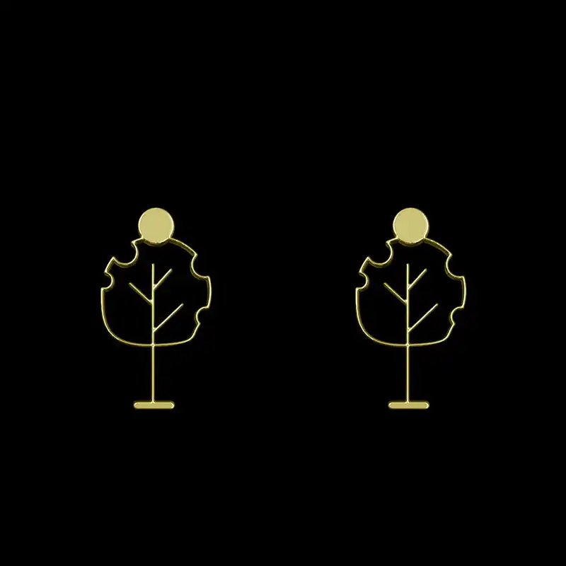 گوشواره طلا 18 عیار زنانه مدوپد مدل درخت کد GA1-15786