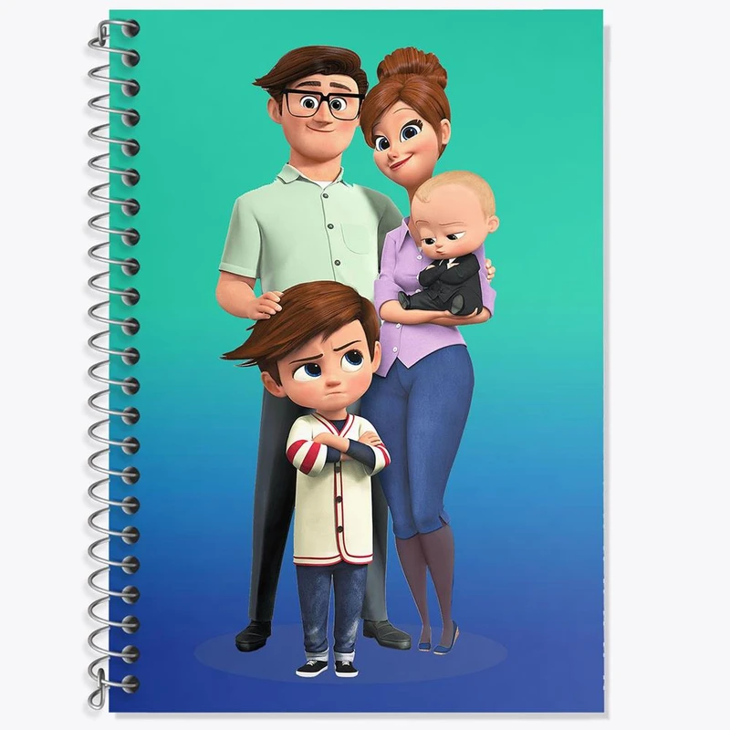 دفتر زبان 50 برگ خندالو مدل دو خط طرح بچه رئیس Boss Baby کد 12532