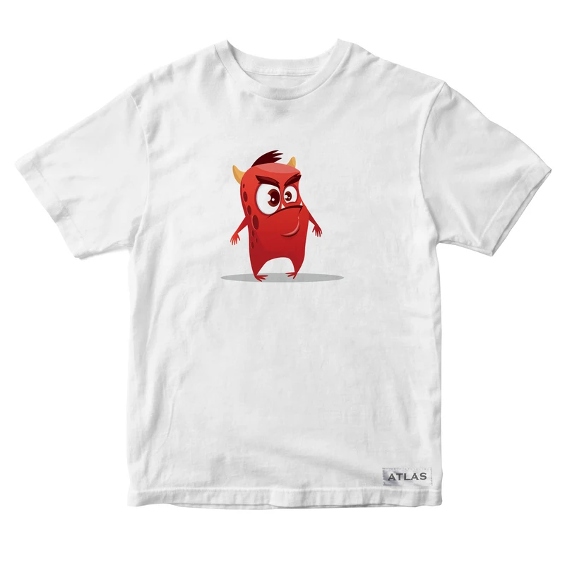 تی شرت آستین کوتاه دخترانه مدل Monster کد SH029 رنگ سفید
