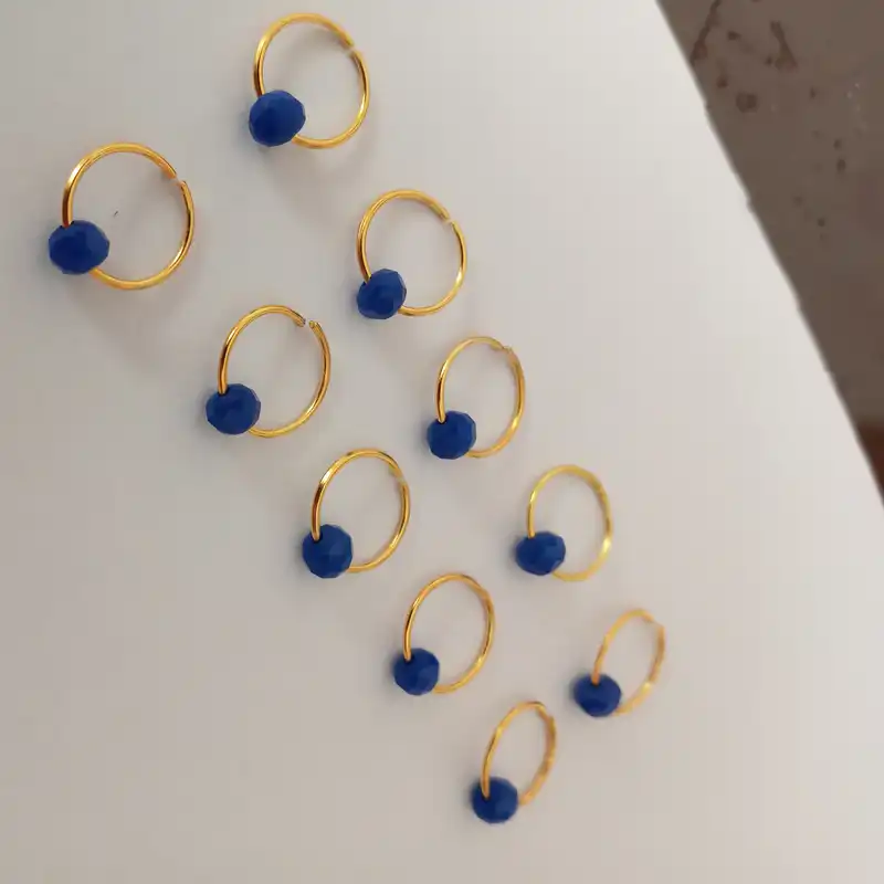 حلقه تزیینی مو زنانه مدل مهره کد HR_F-1 بسته 10 عددی