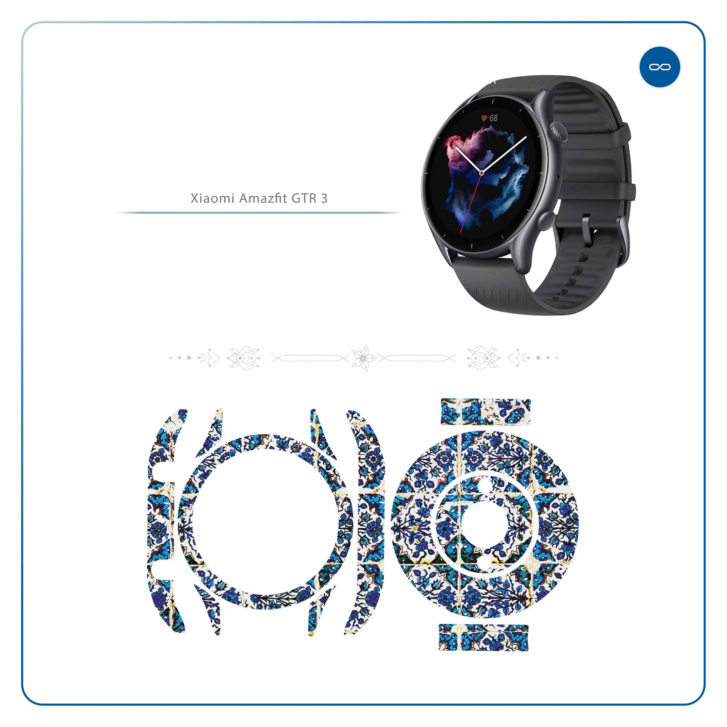 برچسب ماهوت طرح Iran-Tile1 مناسب برای ساعت هوشمند آمازفیت GTR 3
