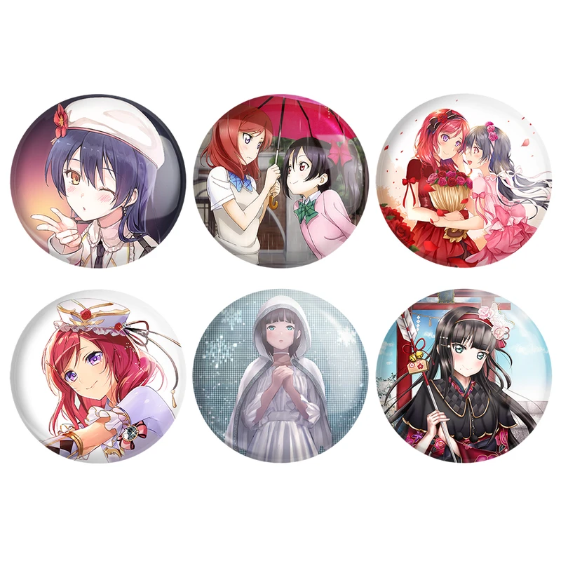 مگنت خندالو طرح انیمه لاو لایو Love Live کد 1027A مجموعه 6 عددی