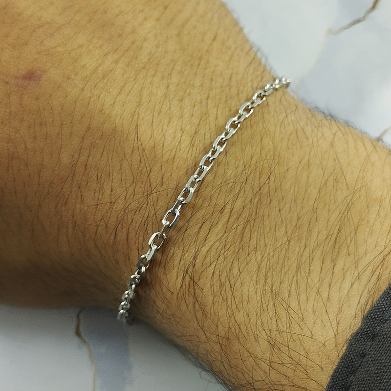 دستبند نقره سلین کالا مدل آجری کد 63