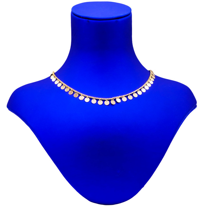 گردنبند طلا 18 عیار زنانه گالری رحمانی مدل کارتیه پولکی