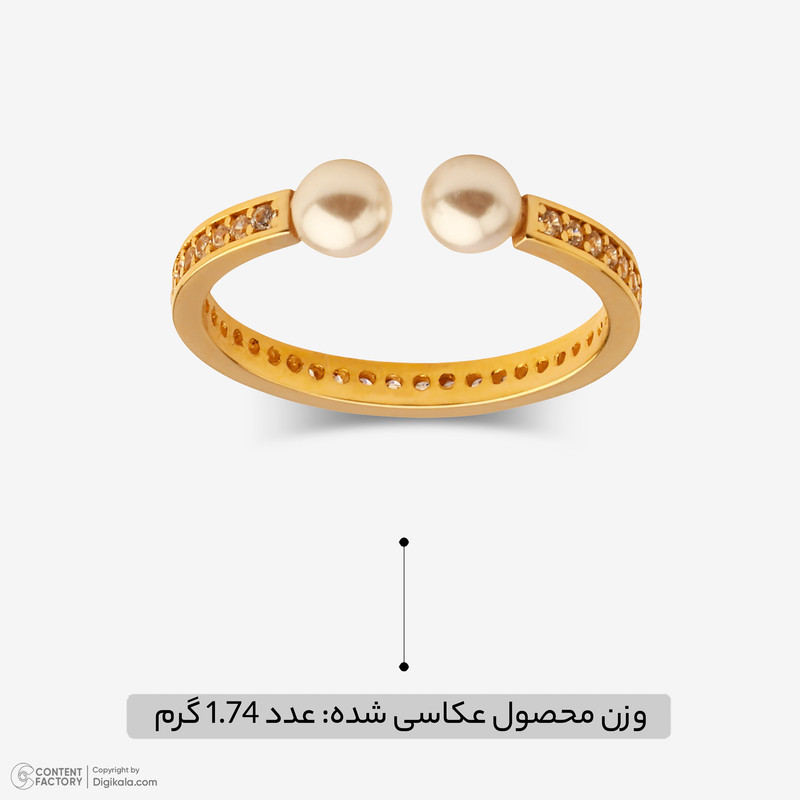 انگشتر طلا 18 عیار زنانه تاج مدل G275  - 8