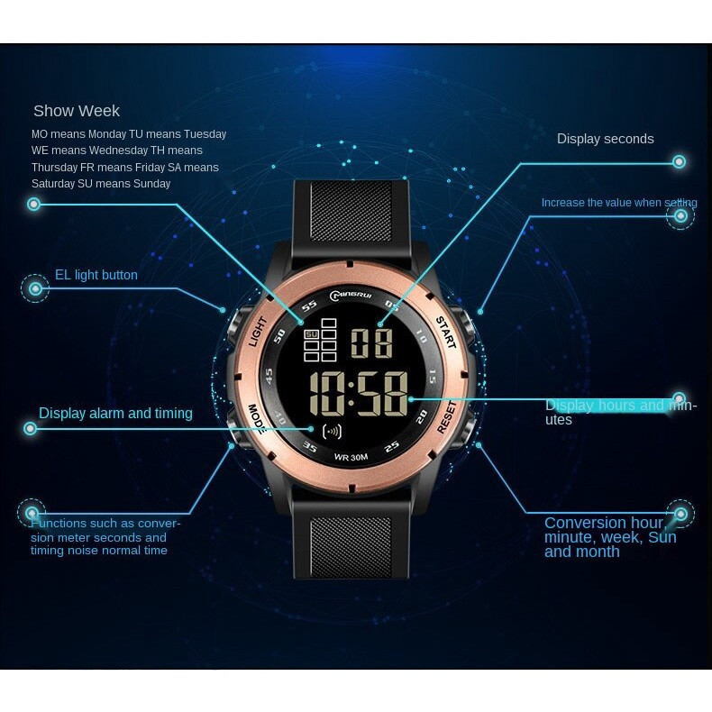 ساعت مچی دیجیتال مینگ روی مدل C2 ساعت مچی دیجیتال مینگ روی مدل C2