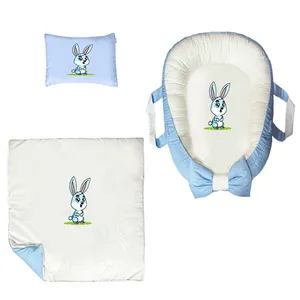سرویس خواب سه تکه نوزاد ناریکو مدل گارد محافظ دار طرح خرگوش کد 0117
