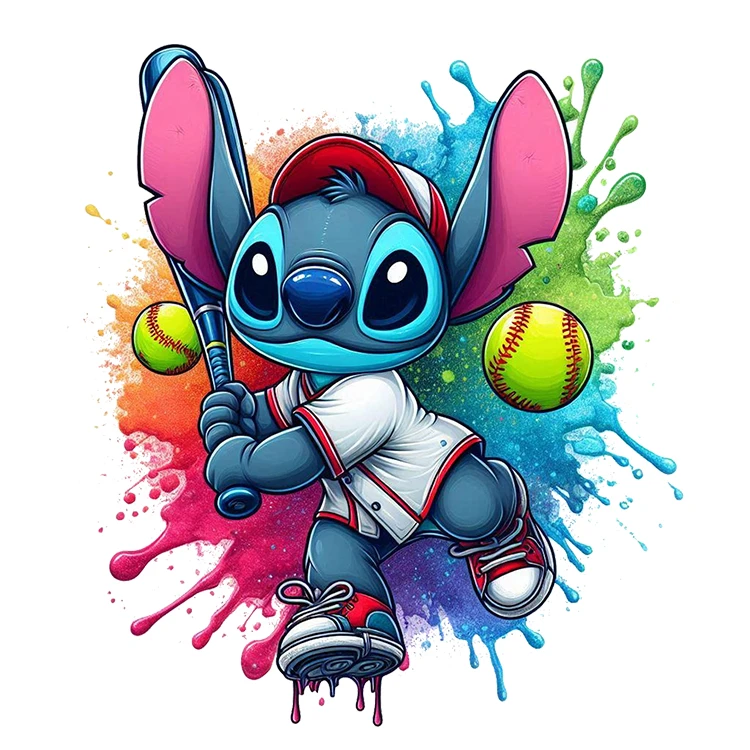 استیکر پارچه و لباس پاد آفرین مدل کارتونی استیچ کیوت بامزه کد S3997