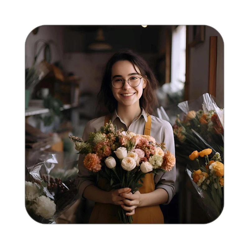 زیر لیوانی کاکتی طرح گل مدل mp16376