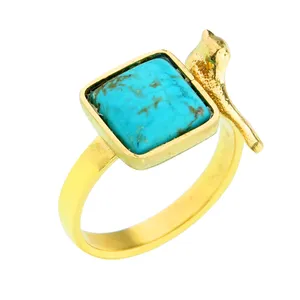 انگشتر زنانه گالری عزیزی طرح پرنده مدل 15339