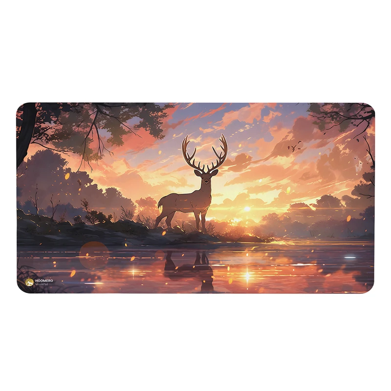 ماوس پد هومرو مدل MX2442 طرح فانتزی غروب و گوزن