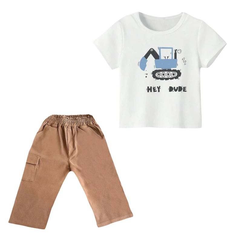 ست تی شرت و شلوارک پسرانه مدل ماشین کد ۵