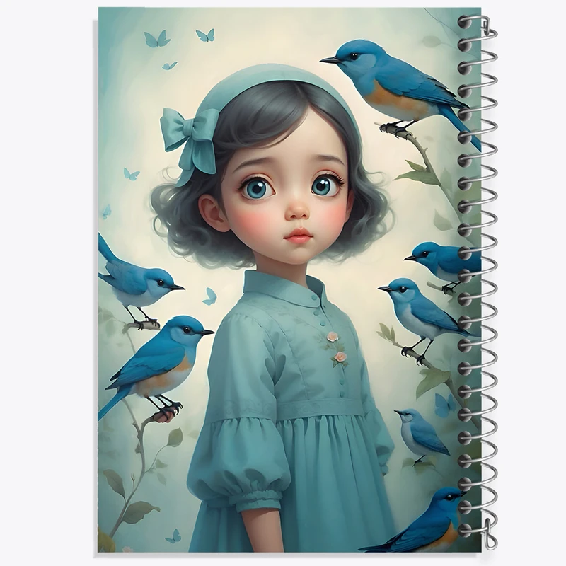 دفتر ژورنال نویسی 50 برگ خندالو مدل نقطه ای طرح دخترانه کیوت کد N4599