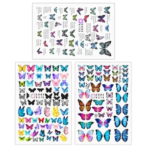 برچسب لنز ناخن مدل پروانه مجموعه 3 عددی