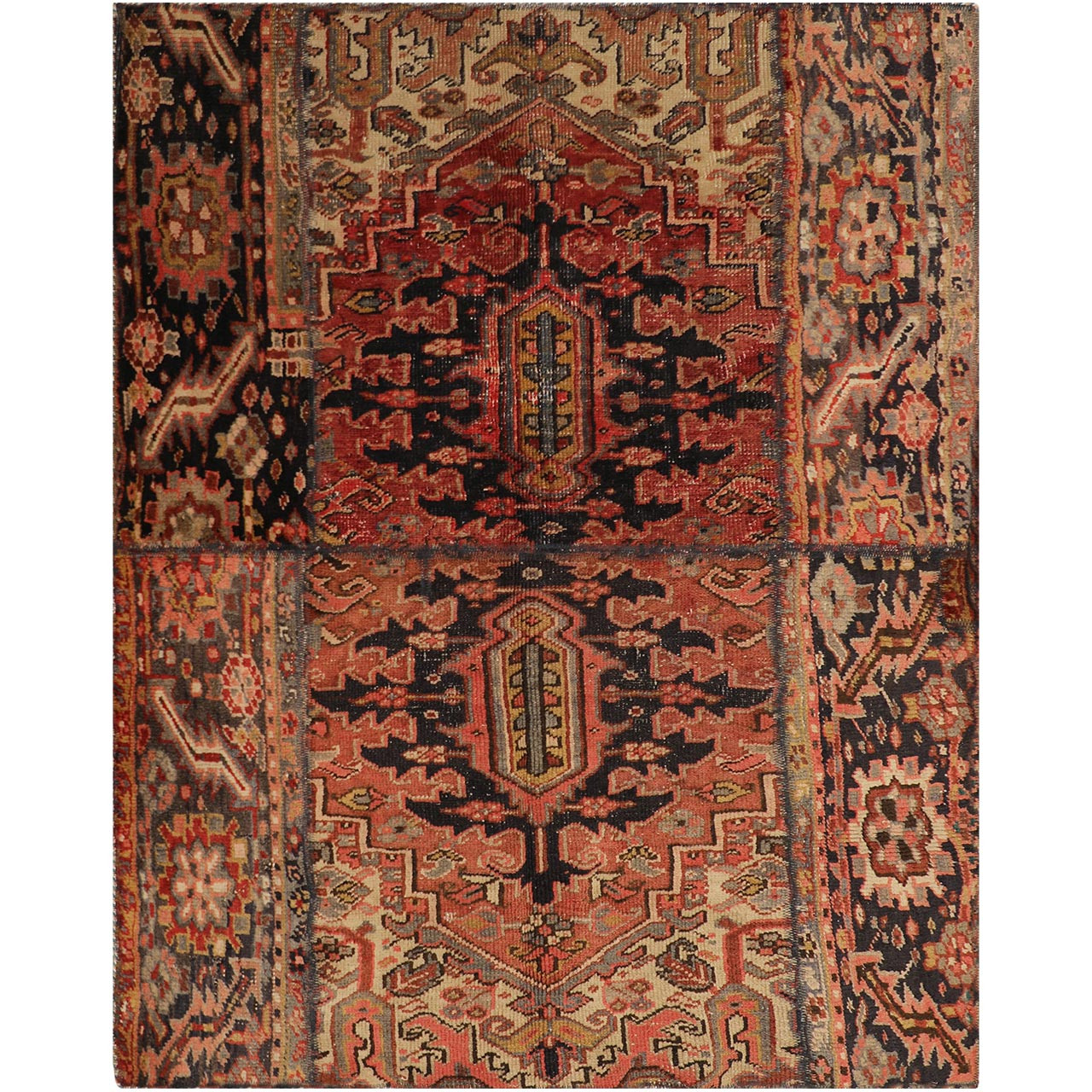 کلاژ فرش دستبافت یک و نیم متری فرش هریس کد 101816