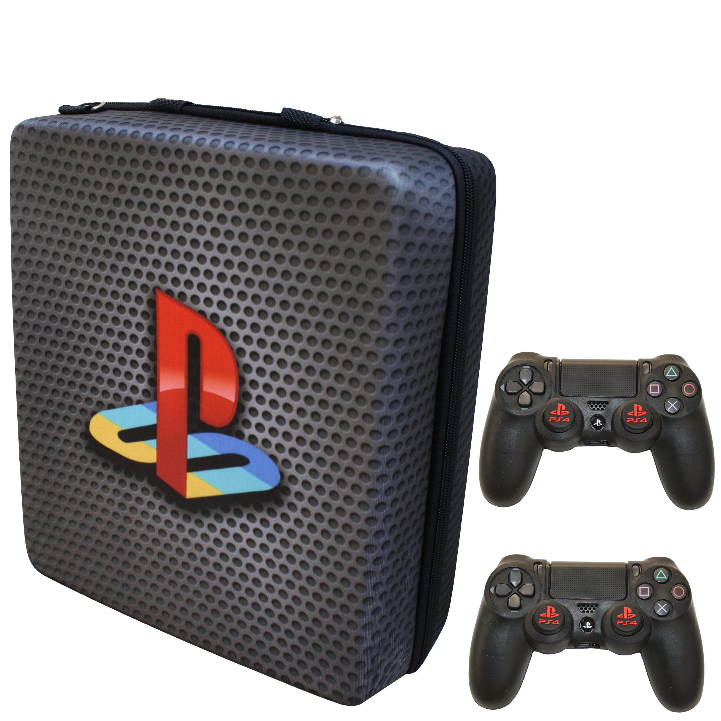 کیف حمل کنسول بازی پلی استیشن 4 مدل playstation کد 002 به همراه محافظ دسته و روکش آنالوگ