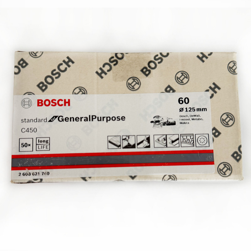 سنباده پشت کرکی بوش مدل p60 قطر 125 میلیمتر