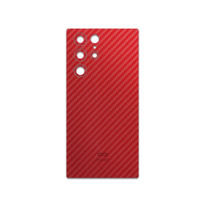 برچسب پوششی ماهوت مدل Red-Fiber مناسب برای گوشی موبایل سامسونگ Galaxy S22 Ultra 5G