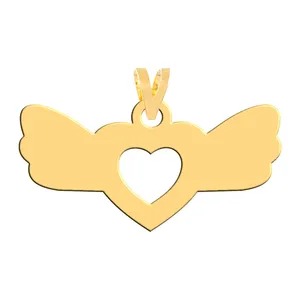 آویز گردنبند طلا 18 عیار زنانه فرشته مدل قلب WNL-000334