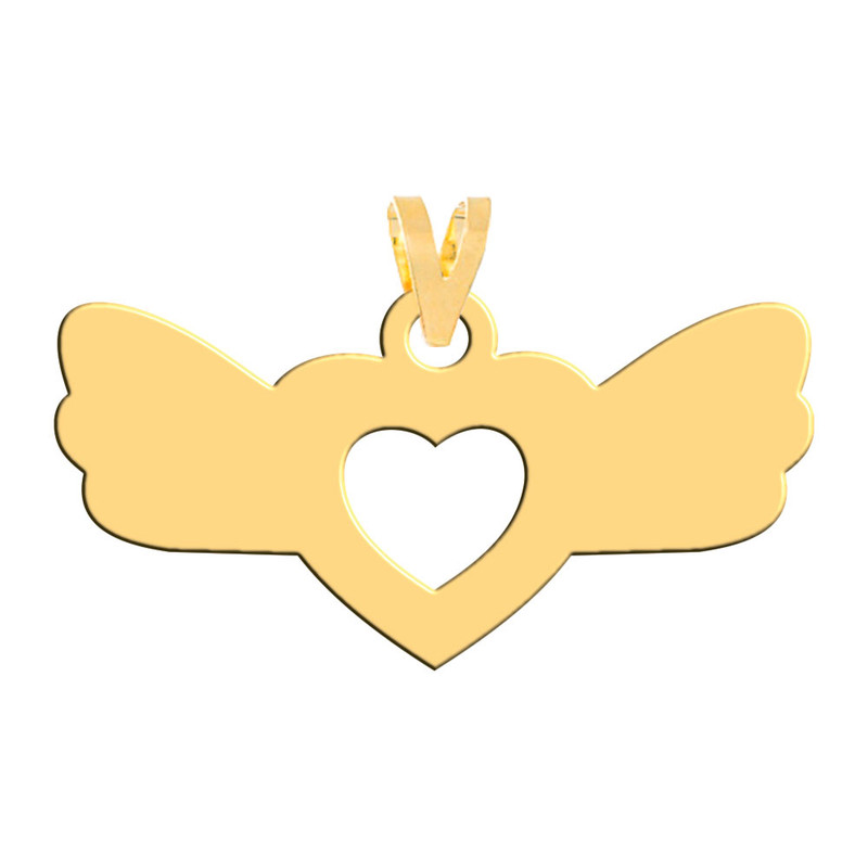 آویز گردنبند طلا 18 عیار زنانه فرشته مدل قلب WNL-000334