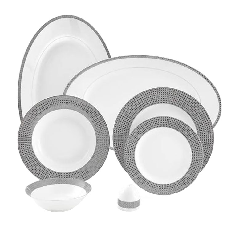 سرویس غذاخوری 28 پارچه چینی زرین ایران سری ایتالیا اف مدل سورن درجه عالی