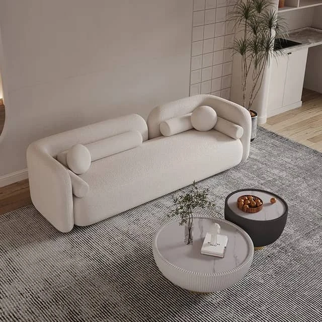  مبل راحتی سه‌نفره مدل مینیمال ۲۰۰×۸۵ با روکش پارچه و پایه چوب 