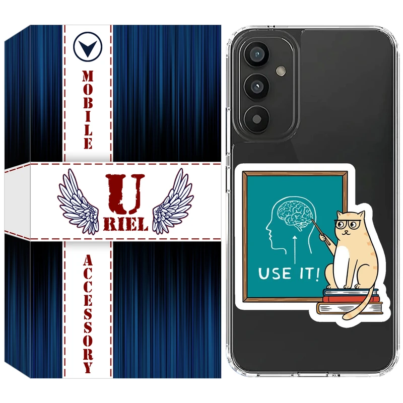 کاور یوریل مدل Clear کد 95 طرح گربه عاقل مناسب برای گوشی موبایل سامسونگ Galaxy A05S / M14 4G