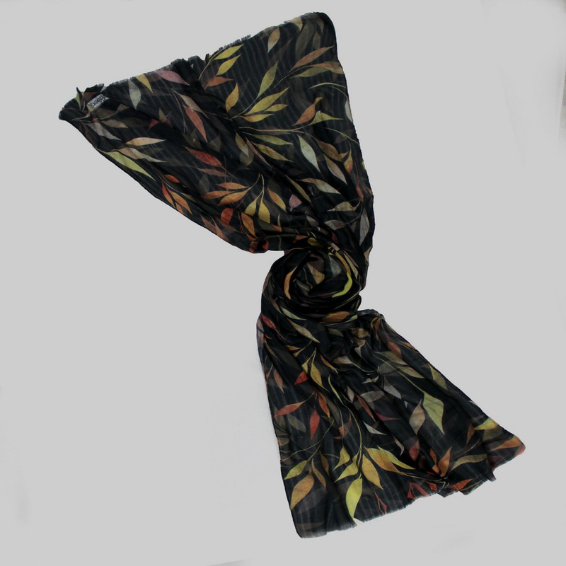 شال زنانه مدل برگ ریزان