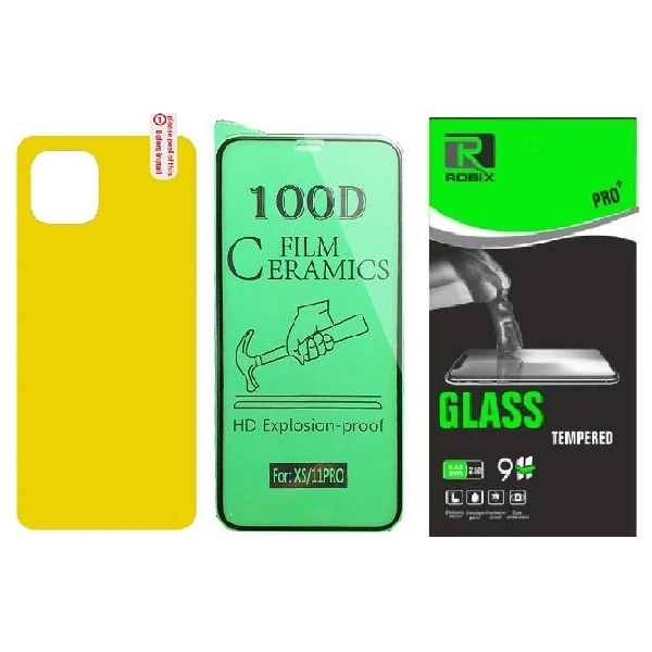 محافظ صفحه نمایش روبیکس مدل CR-IP11pro مناسب برای گوشی موبایل اپل iphone 11Pro به همراه محافظ پشت گوشی