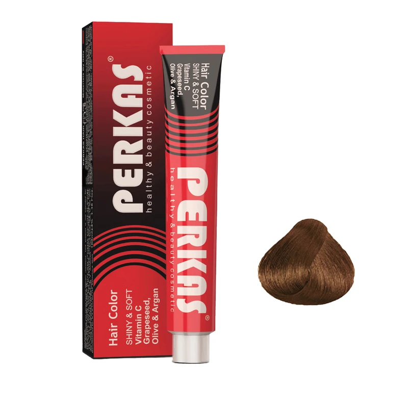 رنگ مو پرکاس شماره 6.03 حجم 100 میلی‌لیتر رنگ بلوند تنباکویی تیره