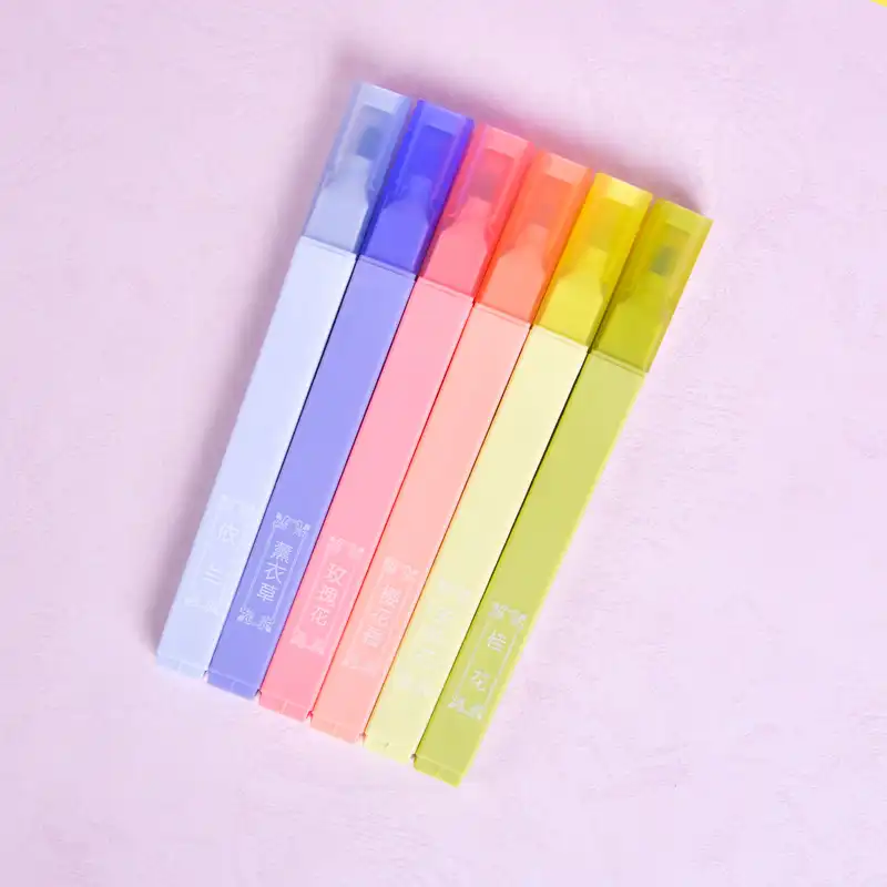 ماژیک علامت گذار ژیخوآ مدل معطر گل های بهاری طرح پاستلی بسته 6 عددی