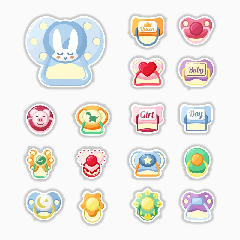 استیکر لپ تاپ و موبایل بووم طرح بچگونه مدل Boy&Girl کد MA8 مجموعه 17 عددی