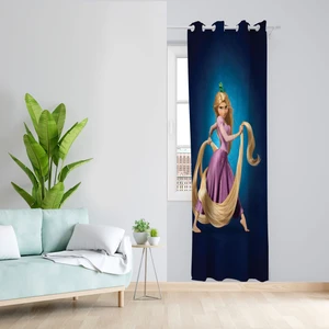 پرده مدل اتاق کودک مخمل پانچی طرح گیسو کمند  کد 2003 سایز 140x280 سانتی متر