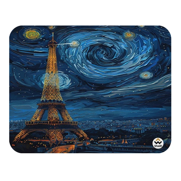 ماوس پد شادیت مدل نقاشی ونگوگ و ایفل کد04 سایز24*19 سانتی متر