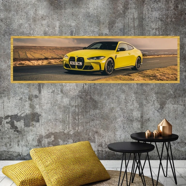 تابلو بکلیت طرح اتومبیل ماشین بی ام دبلیو BMW مدل کشیده T-7837