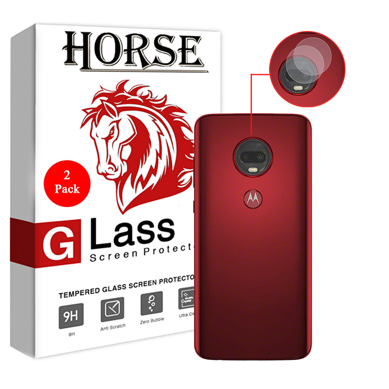 محافظ لنز دوربین هورس مدل UTF مناسب برای گوشی موبایل موتورولا Moto G7 Plus بسته دو عددی
