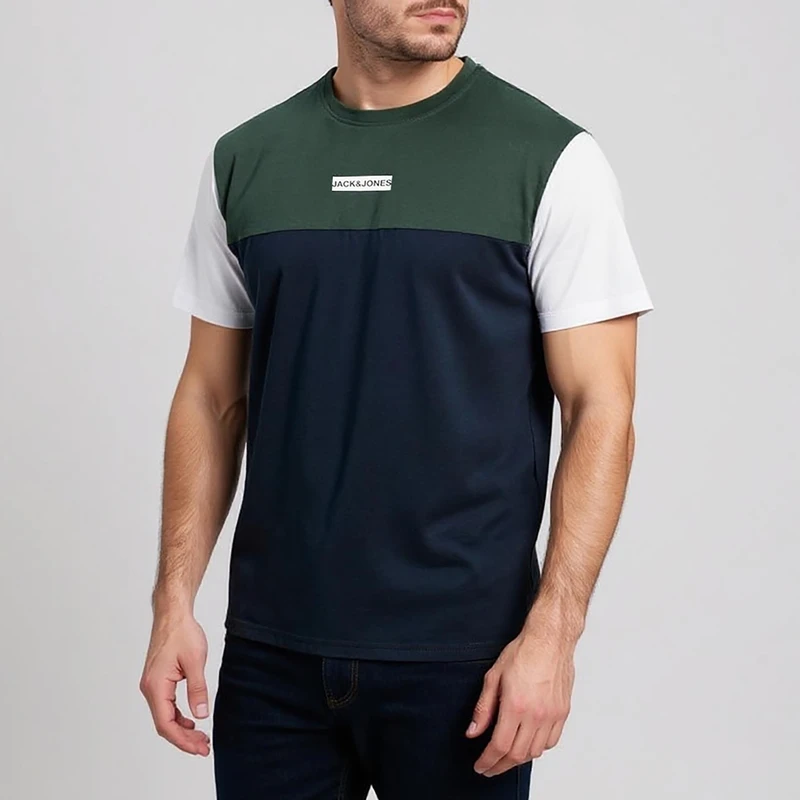 تی شرت آستین کوتاه مردانه جک اند جونز مدل Blocks12188608DS