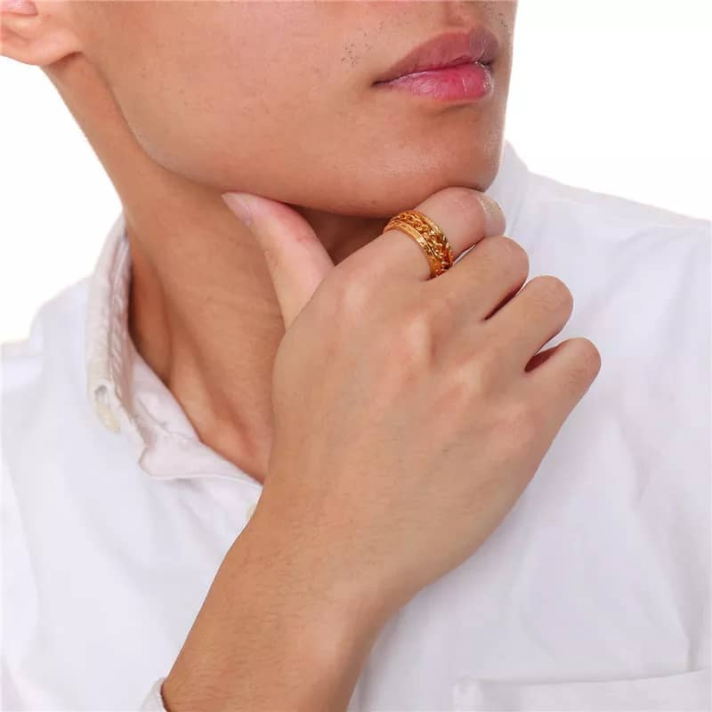 انگشتر  گالری لوکسسوری مدل زنجیر دار کد G