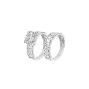 انگشتر نقره زنانه مدل RI D5 مجموعه 2 عددی