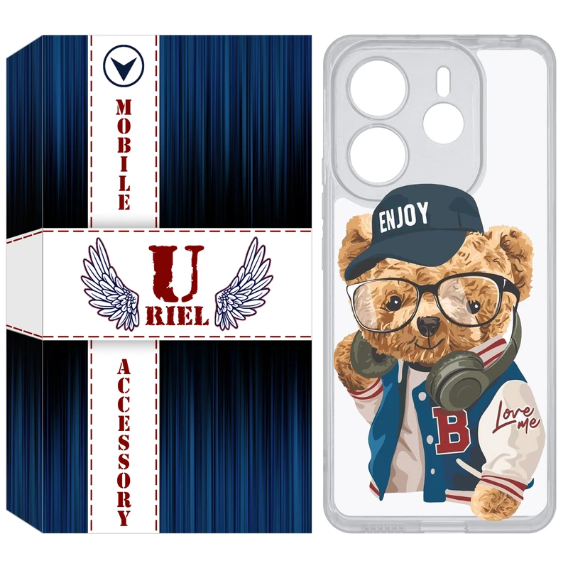 کاور یوریل مدل Clear کد 35 طرح تدی مناسب برای گوشی موبایل شیائومی Redmi Note 14 4G