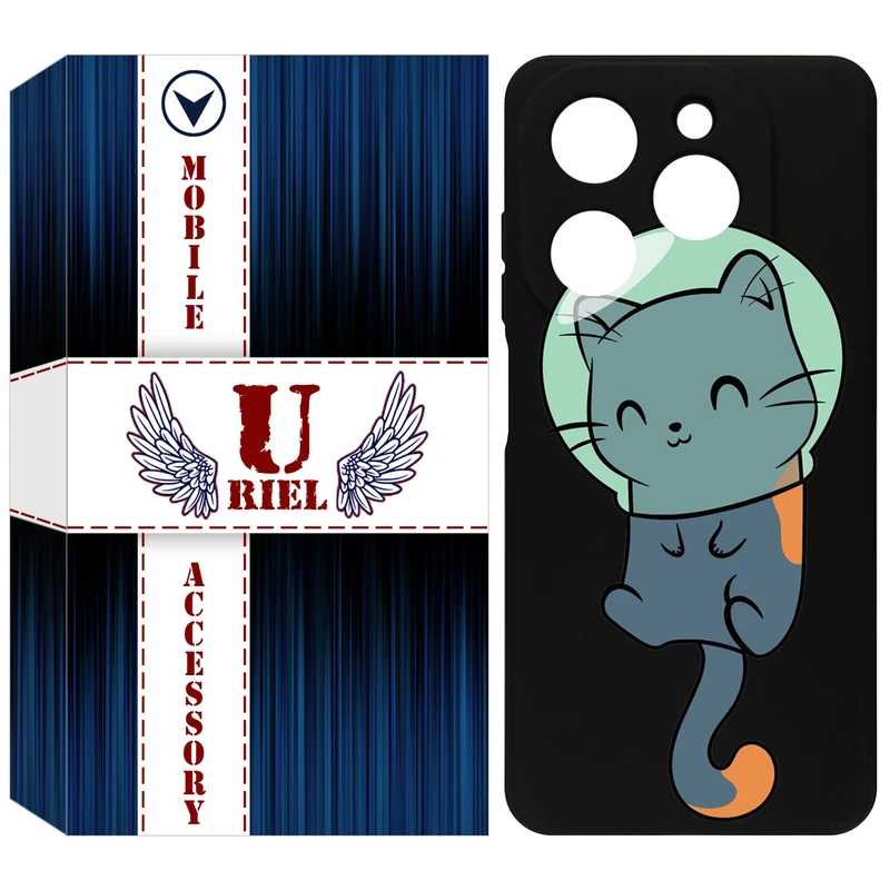 کاور یوریل مدل KSH کد 61 طرح گربه مناسب برای گوشی موبایل تکنو Spark 20 / Spark Go 2024