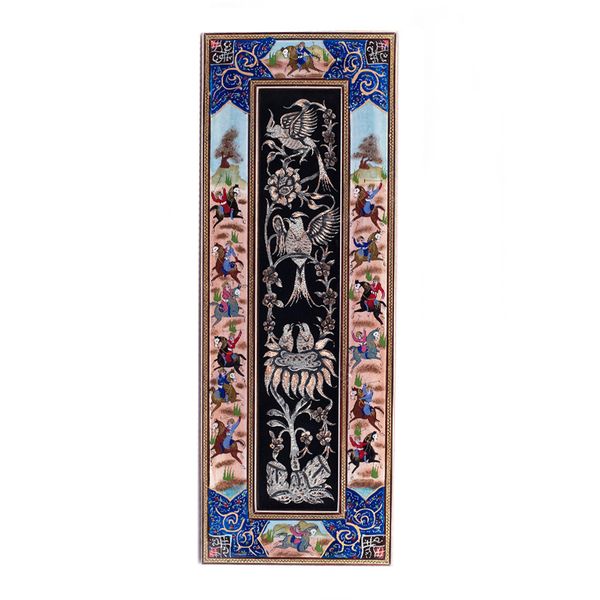 تابلو قلمزنی آرا هنر فاخر ایرانی مدل قاب نقاشی با پلاک قلمزنی طرح 1